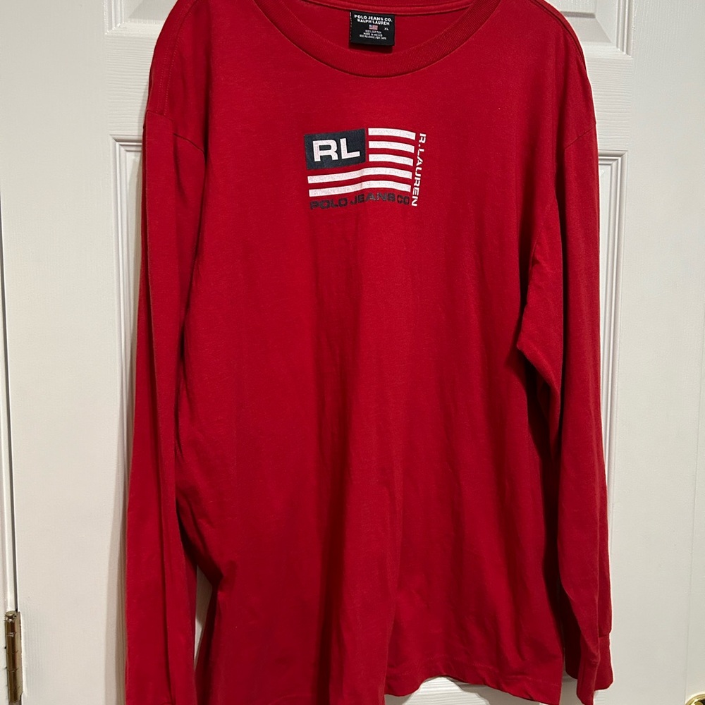 Ralph Lauren Red Long Sleeve Polo Shirt
